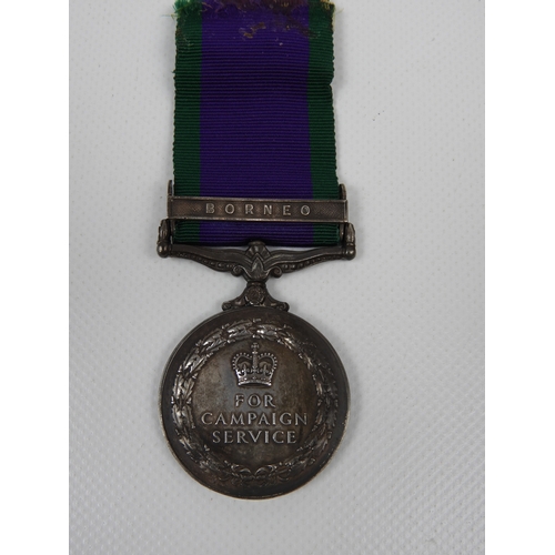 167 - Campaign Service Medal Clasp' Borneo' 2nd Gurkha Rifles and Gurkha Mug and Papers