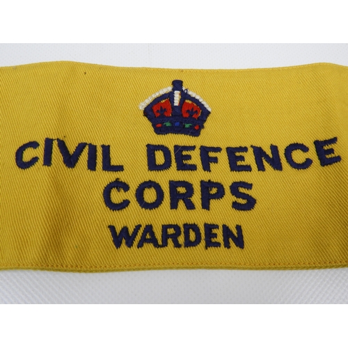 166 - Civil Defence Corps Armband WWII and War Medal - Privately Named