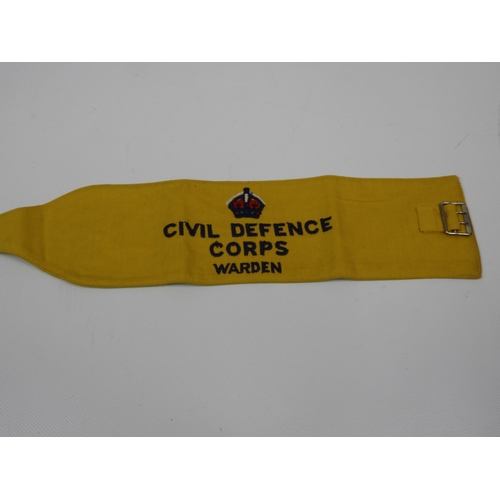 166 - Civil Defence Corps Armband WWII and War Medal - Privately Named