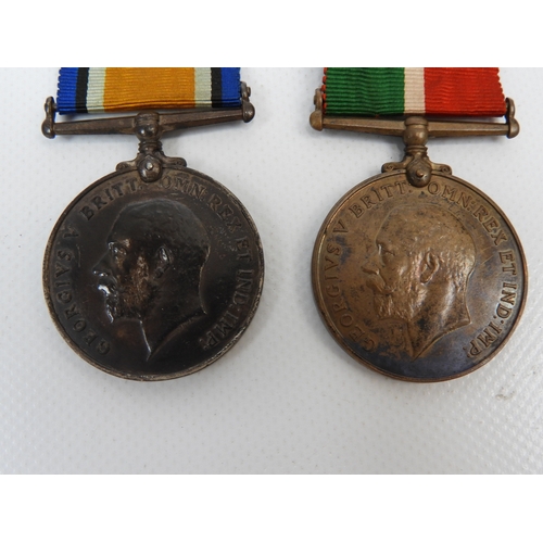 371 - British War Medal and Mercantile Marine Medal WWI Named to Alice Campell