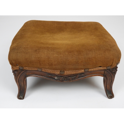 3 - Upholstered Carved Footstool