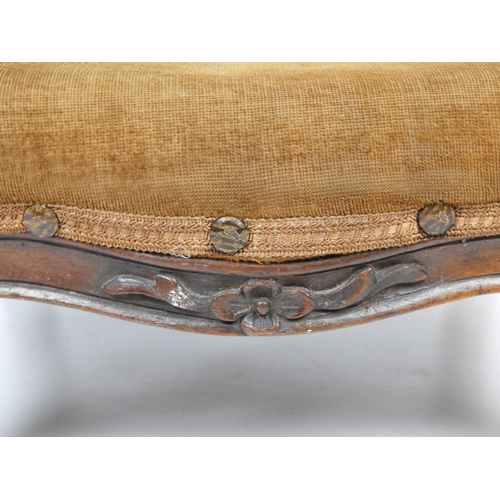 3 - Upholstered Carved Footstool