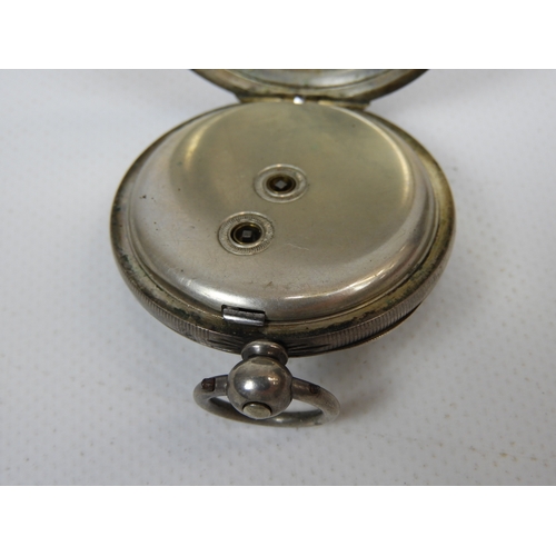 388 - Silver Cased Ornately Faced Fob Watch