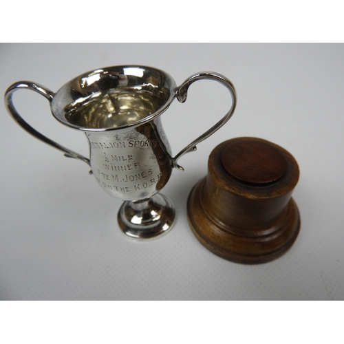 369 - Silver Miniature Trophy on Stand - Battalion Sports