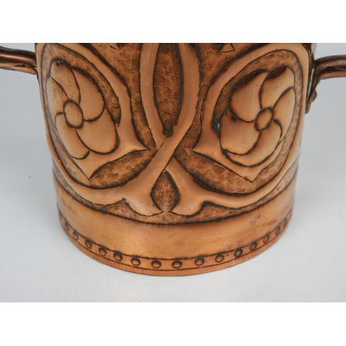 90 - Two Handled Beaten Copper Vase in the Arts and Craft Style