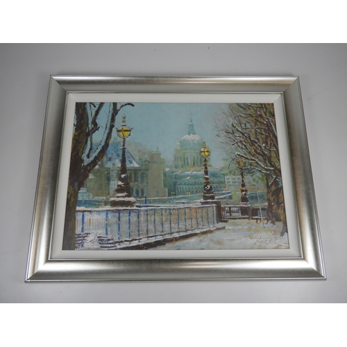 499 - Signed Framed Limited Edition Print. St Pauls In the snow - Rolf Harris.
With Certificate of Authent... 