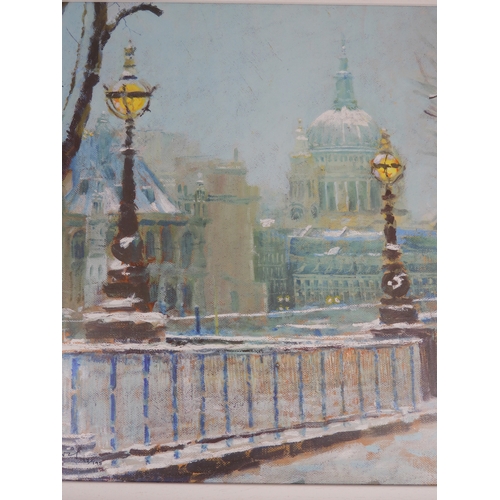 499 - Signed Framed Limited Edition Print. St Pauls In the snow - Rolf Harris.
With Certificate of Authent... 