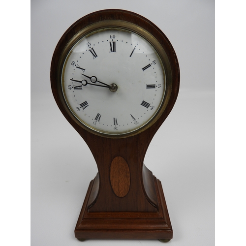 635 - 2x Mahogany Inlaid Mantel Clocks