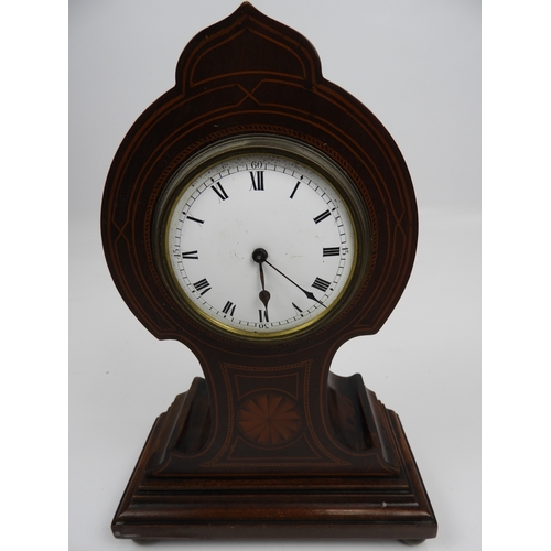 635 - 2x Mahogany Inlaid Mantel Clocks