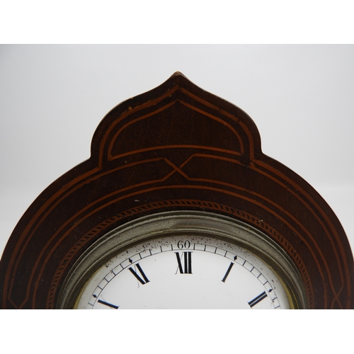 635 - 2x Mahogany Inlaid Mantel Clocks