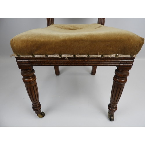 281 - Victorian Oak Upholstered Chair