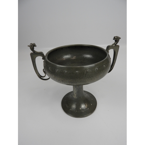 570 - Two Handled Pewter Bonbon Dish and 'Sillustre' Pewter Plate