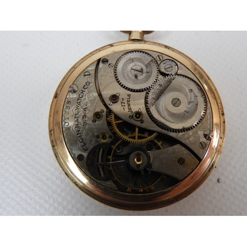 296 - Elgin Gamblers Watch with Playing Card Motif Face - Gold Filled C1926 - Excellent Order, Screw Back