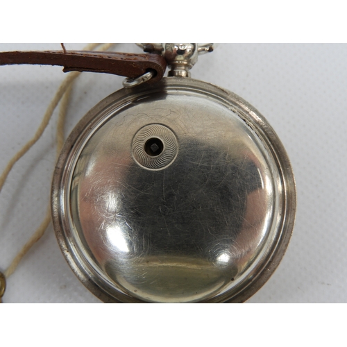 298 - Silver Cased Okehampton Pocket Watch C1916 - Excellent Working Order with Key - W.H. Cornish Okehamp... 