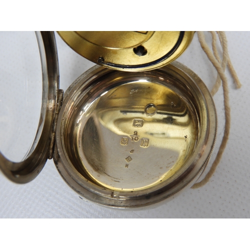 298 - Silver Cased Okehampton Pocket Watch C1916 - Excellent Working Order with Key - W.H. Cornish Okehamp... 