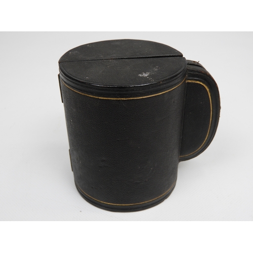 334 - London Silver Mug in Velvet Lined Fitted Leather Case Hallmarked for 1878. Unmonogrammed