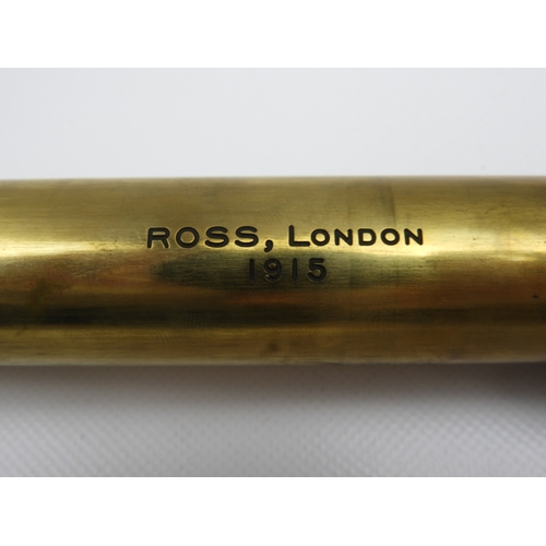 612 - Leather Cased Ross London Three Draw Military Telescope