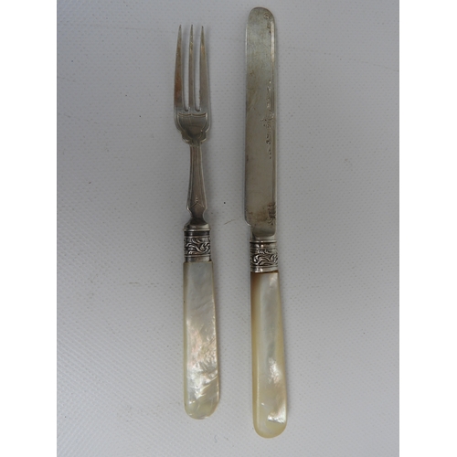 56 - Part Set Sheffield Silver Mother of Pearl Handled Cutlery