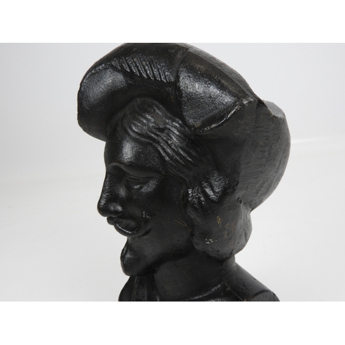 587 - Cast Iron Cavalier Bust