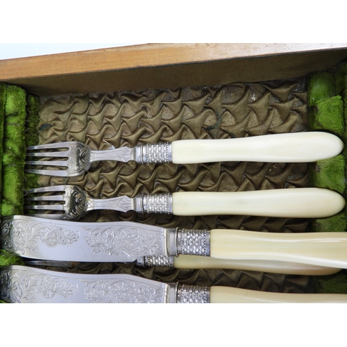 271 - Cased Fish Cutlery - One Knife and Fork Missing