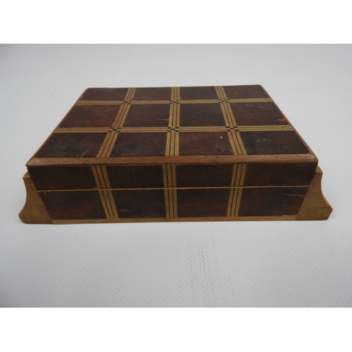 157 - Marquetry Inlaid Box and Contents - Cufflinks