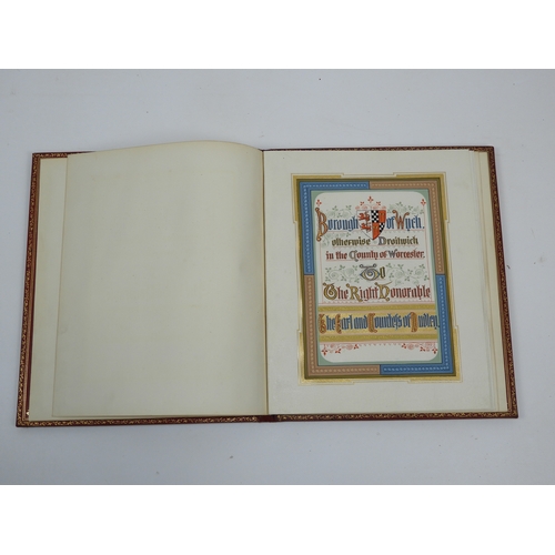 543 - Leather Bound Book Presented to the Earl of Dudley and Countess of Dudley - Address of Welcome from ... 