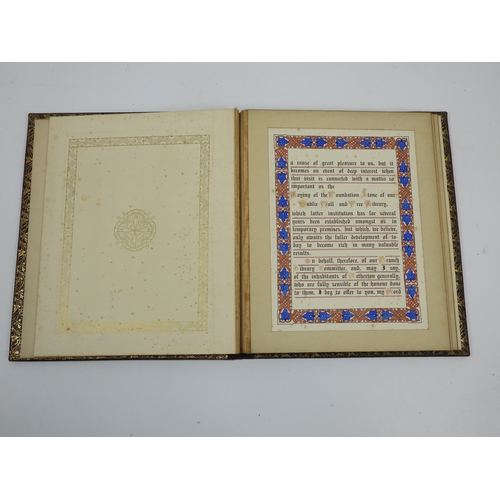 546 - Leather Bound Book Presented to the Earl of Dudley - First Visit to Netherton - July 1893 - Hand Wri... 