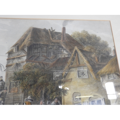 480 - Georgian Watercolour - Tavern Scene - Signed J. Ritso 1796