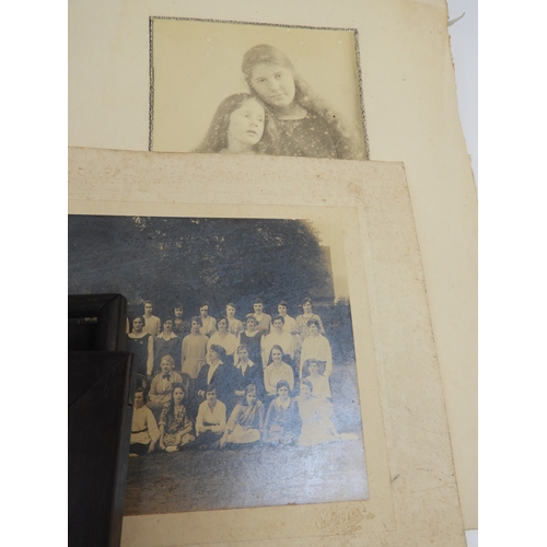 574 - Quantity of Photographs and Framed Family Pictures Belonging to M.E. Bird in Galvanised Tin