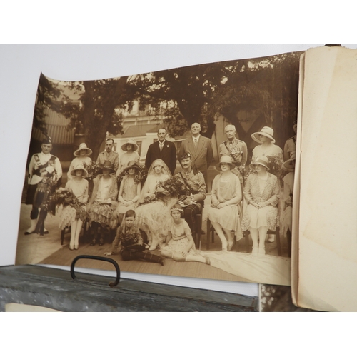 574 - Quantity of Photographs and Framed Family Pictures Belonging to M.E. Bird in Galvanised Tin