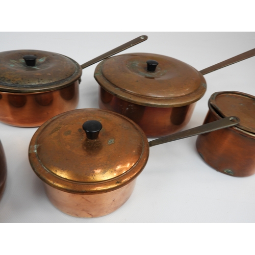 451 - Geometric Copper Kettle and Copper Pans