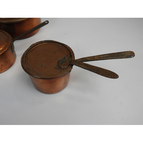 451 - Geometric Copper Kettle and Copper Pans