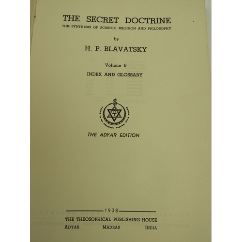 610 - The Secret Doctrine HP Blavatsky Vol 1-6 Hard Back Bound Books