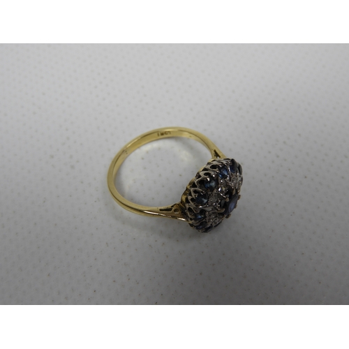 385 - 18ct Diamond (0.25) and Sapphire Ring