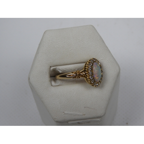 365 - 18ct Hallmarked Diamond and Opal Ring