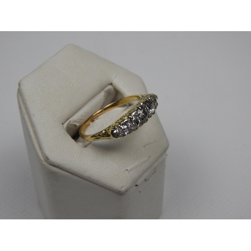 322 - 18ct Gold Diamond Gypsy Ring - Old Cut Diamonds