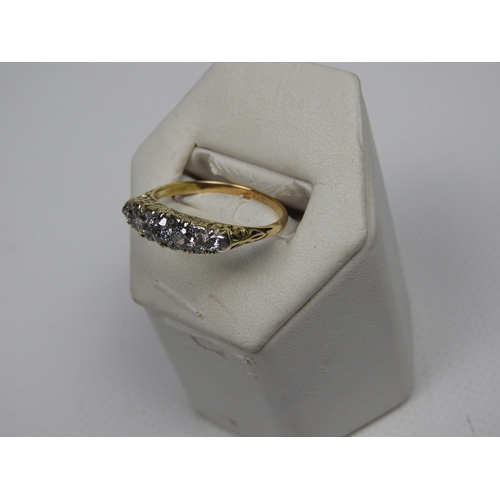 322 - 18ct Gold Diamond Gypsy Ring - Old Cut Diamonds