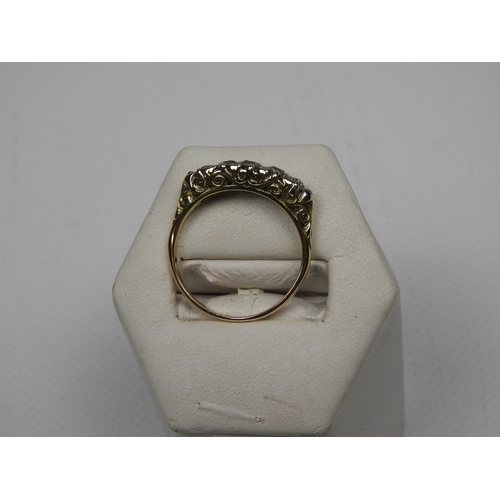 322 - 18ct Gold Diamond Gypsy Ring - Old Cut Diamonds