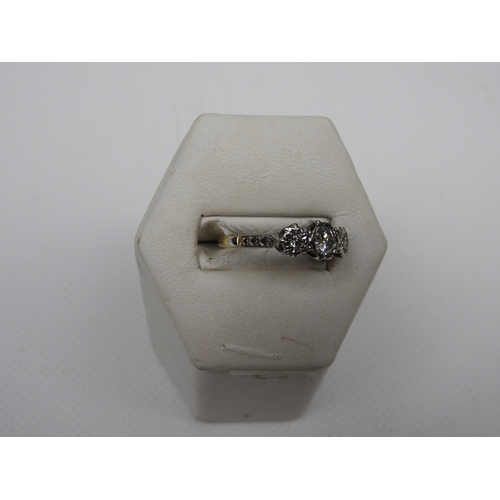 314 - 18ct Gold and Platinum Illusion Set Diamond Trilogy - Ring Approx 30pts