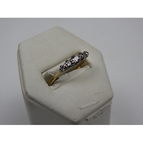 324 - 18ct Gold and Platinum Diamond Five Stone Ring 1/4 ct - Old Cut Diamonds