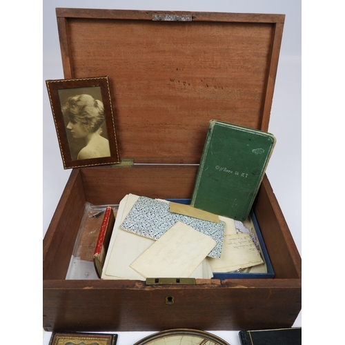 452 - Wooden Box and Contents - Ephemera