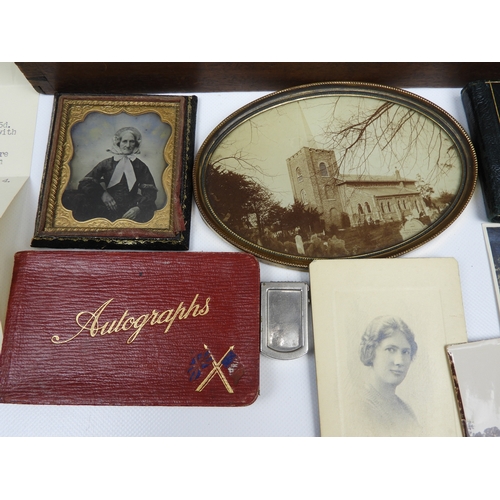 452 - Wooden Box and Contents - Ephemera