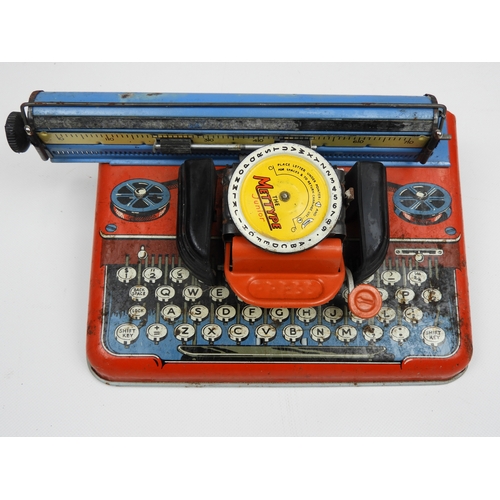 498 - Mettype Child's Tin Plate Toy Typewriter