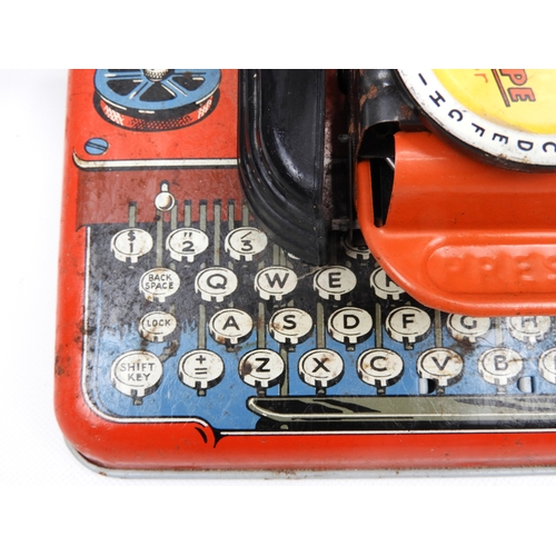 498 - Mettype Child's Tin Plate Toy Typewriter