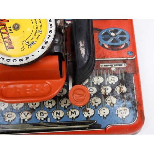 498 - Mettype Child's Tin Plate Toy Typewriter