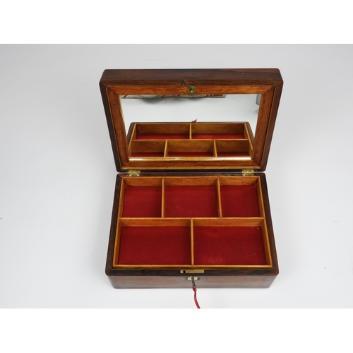 526 - Mahogany Jewellery Box with Key