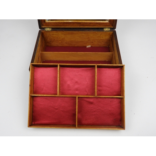 526 - Mahogany Jewellery Box with Key