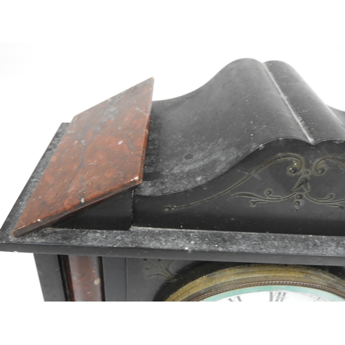 517 - Slate and Marble Cased Mantel Clock