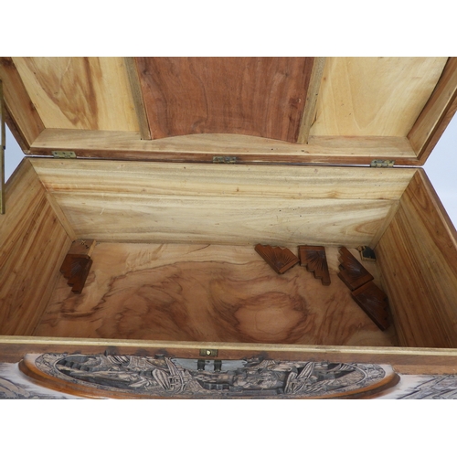 511 - Profusely Carved Camphor Wood Chest