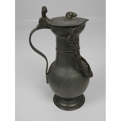 425 - 2x Pewter Water Jugs